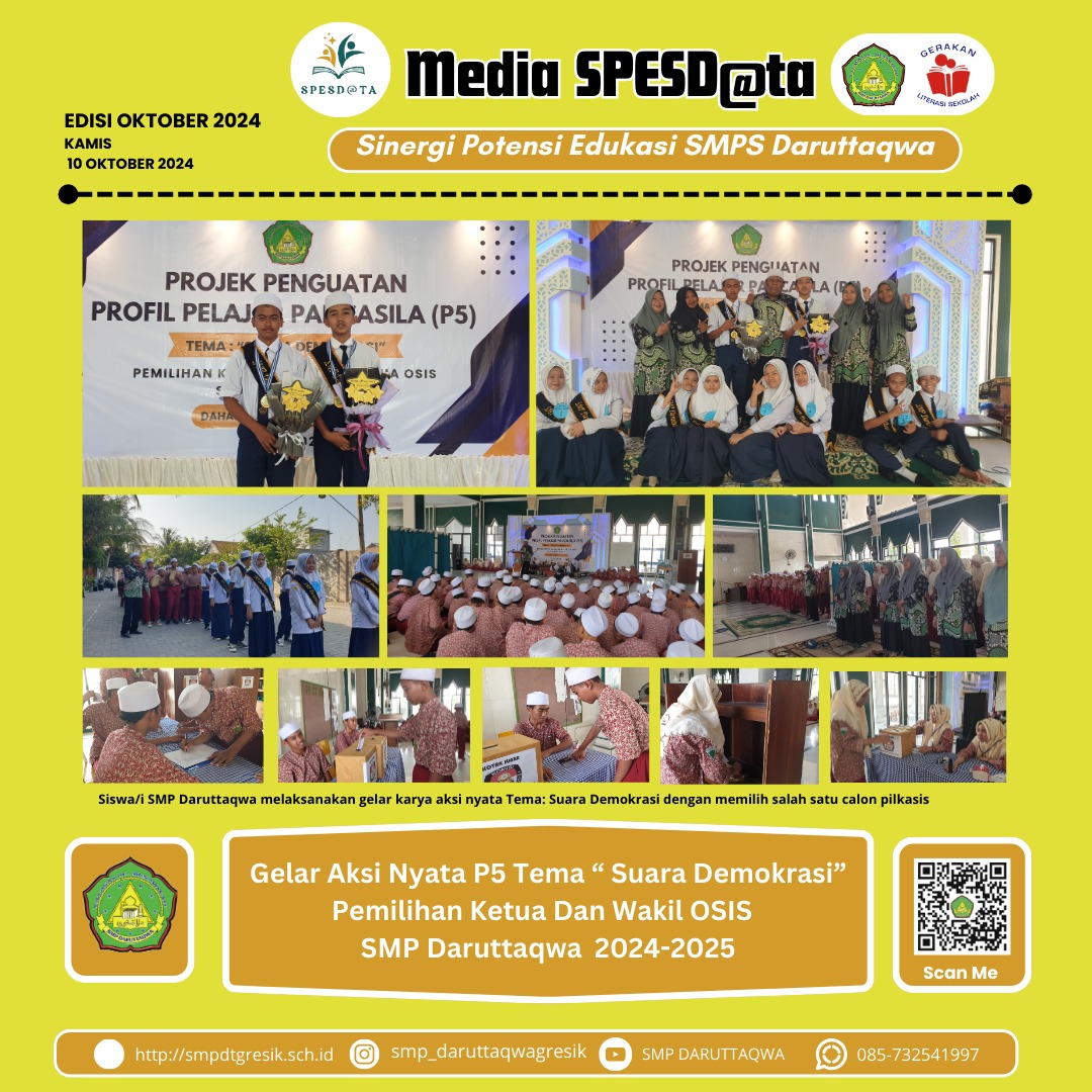 Gelar Karya Aksi Nyata P5 " Suara Demokrasi" Pilkasis SMP Daruttaqwa 2024-2025